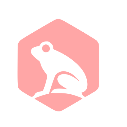 Frog Hexagon Negative Space Logo #ffa6a6