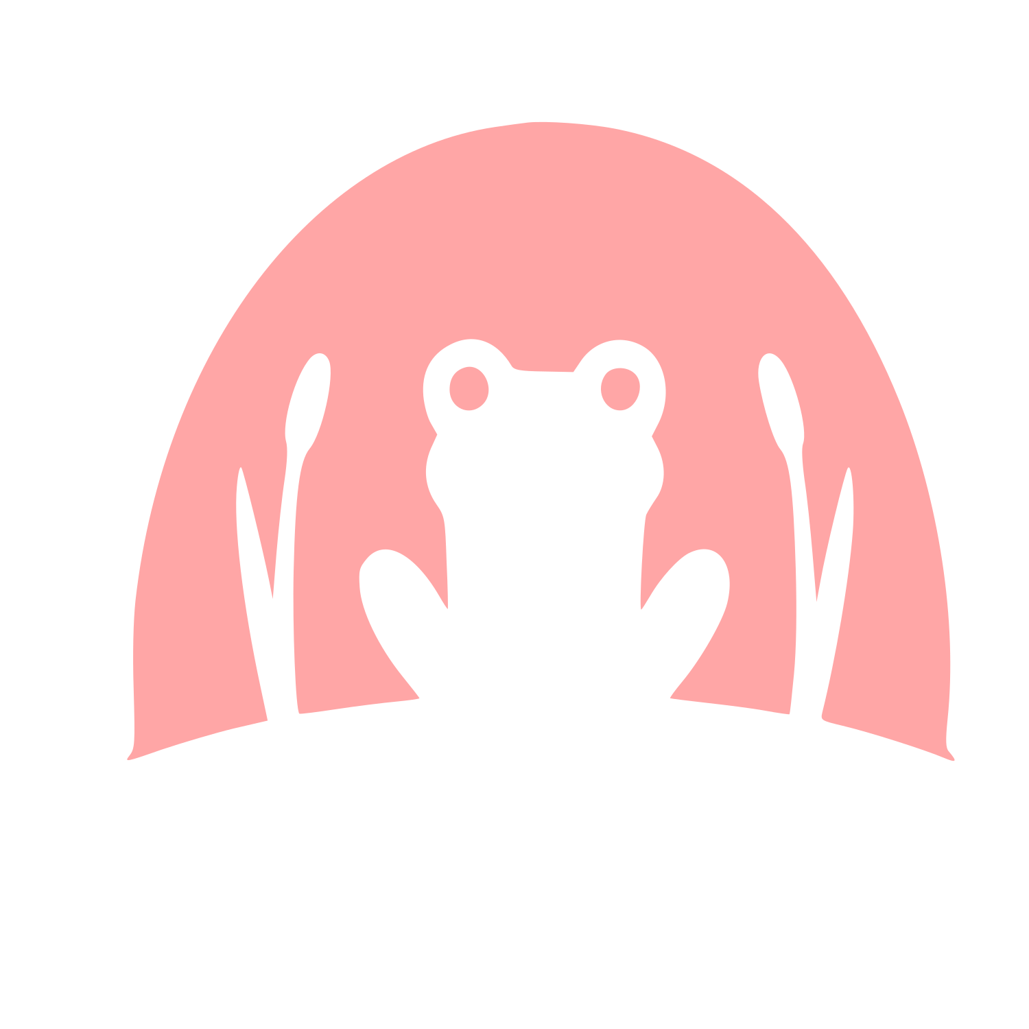 Frog Negative Space Logo #ffa6a6