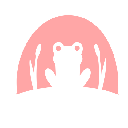 Frog Negative Space Logo #ffa6a6