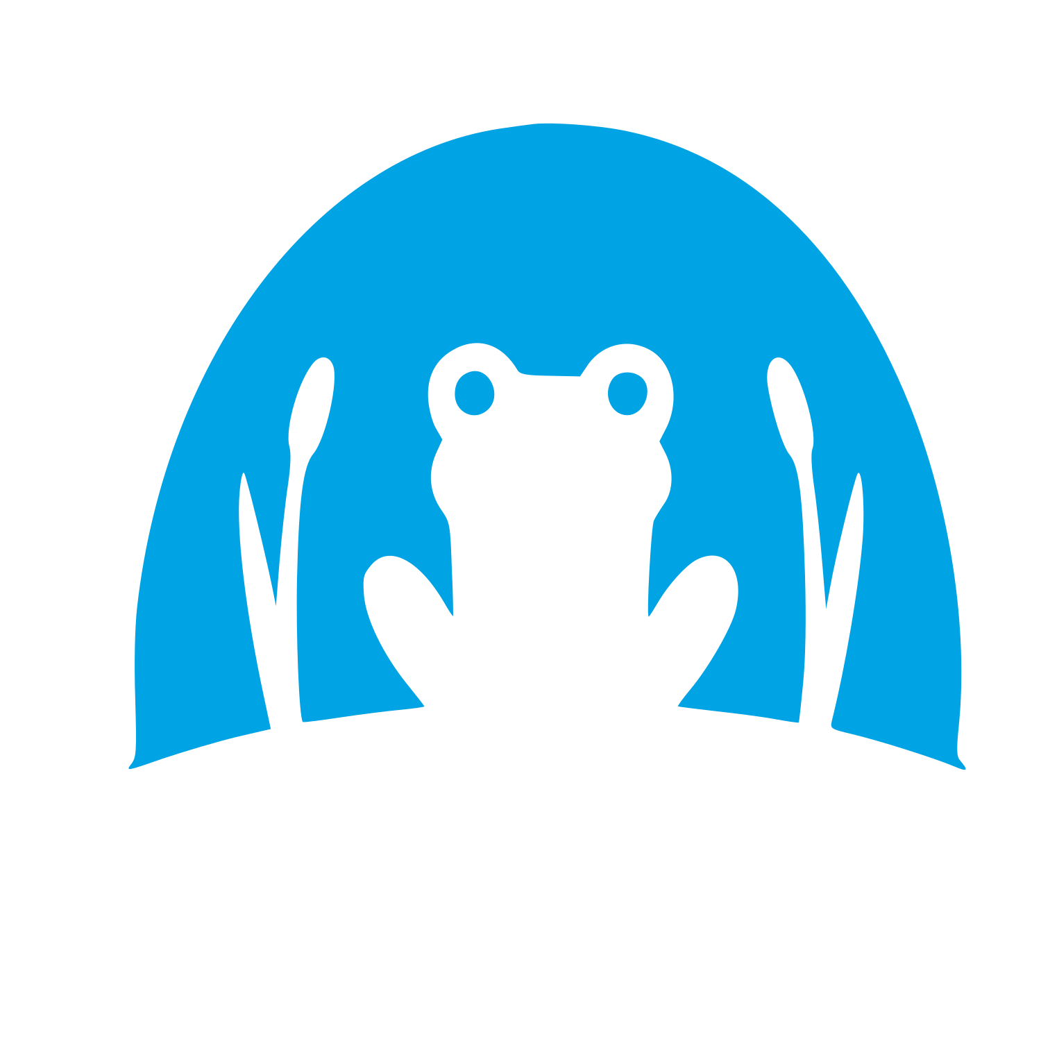 Frog Negative Space Logo #00a3e4