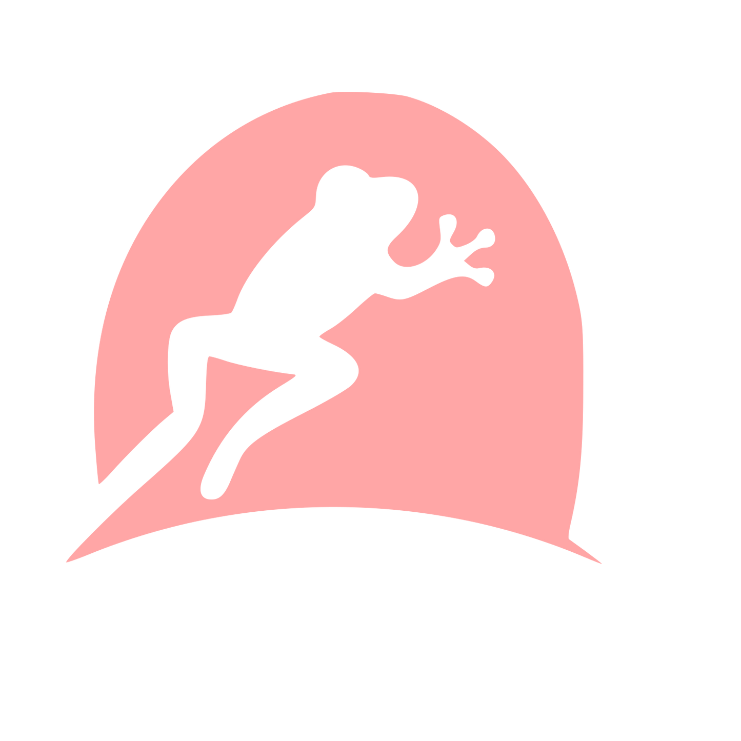 Frog Silhouette Dome Logo #ffa6a6