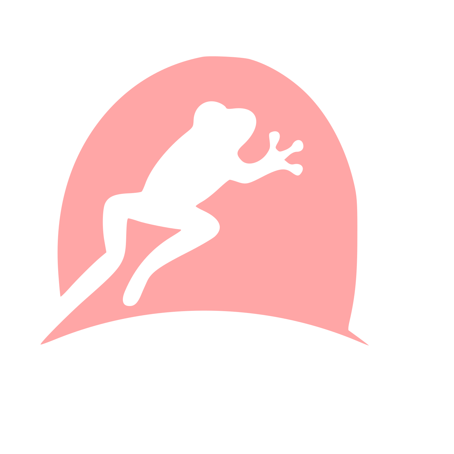 Frog Silhouette Dome Logo #ffa6a6