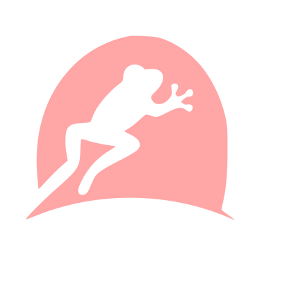 Frog Silhouette Dome Logo #ffa6a6