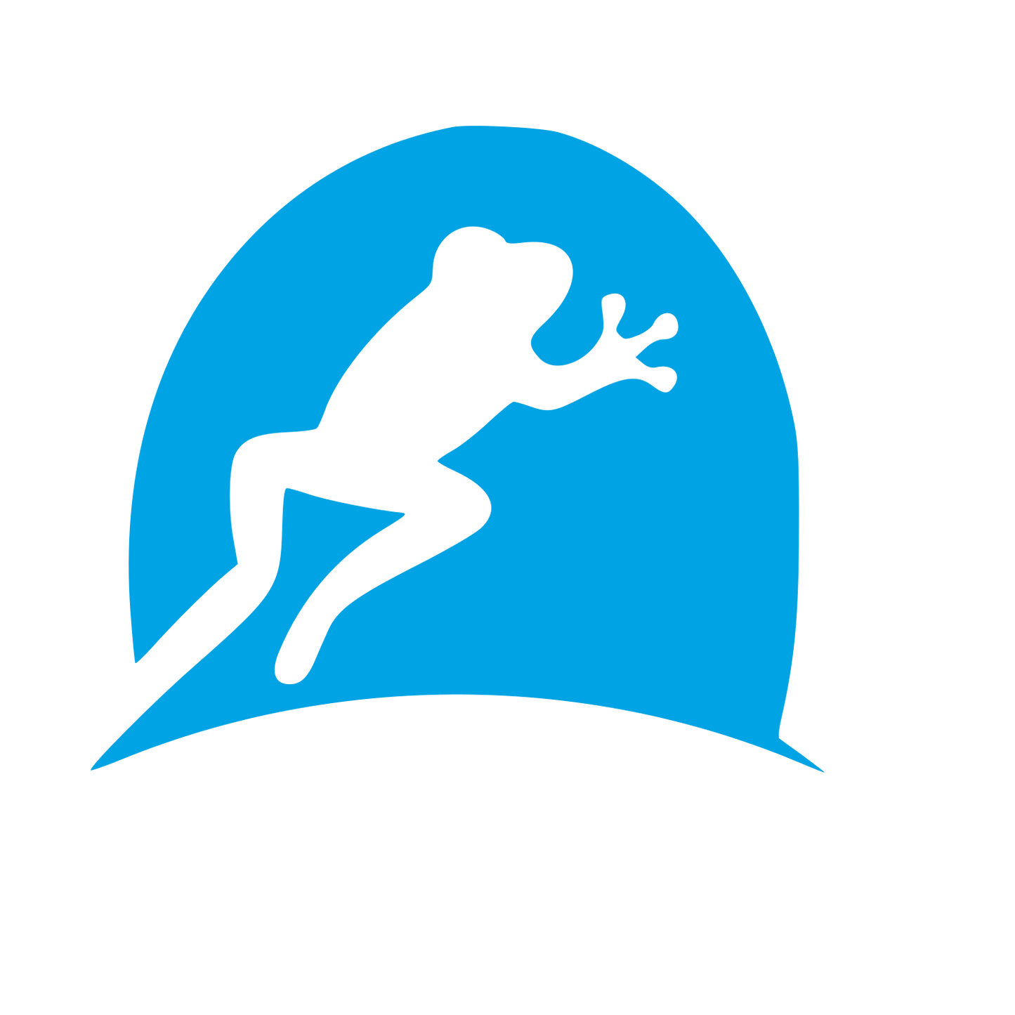 Frog Silhouette Dome Logo #00a3e4