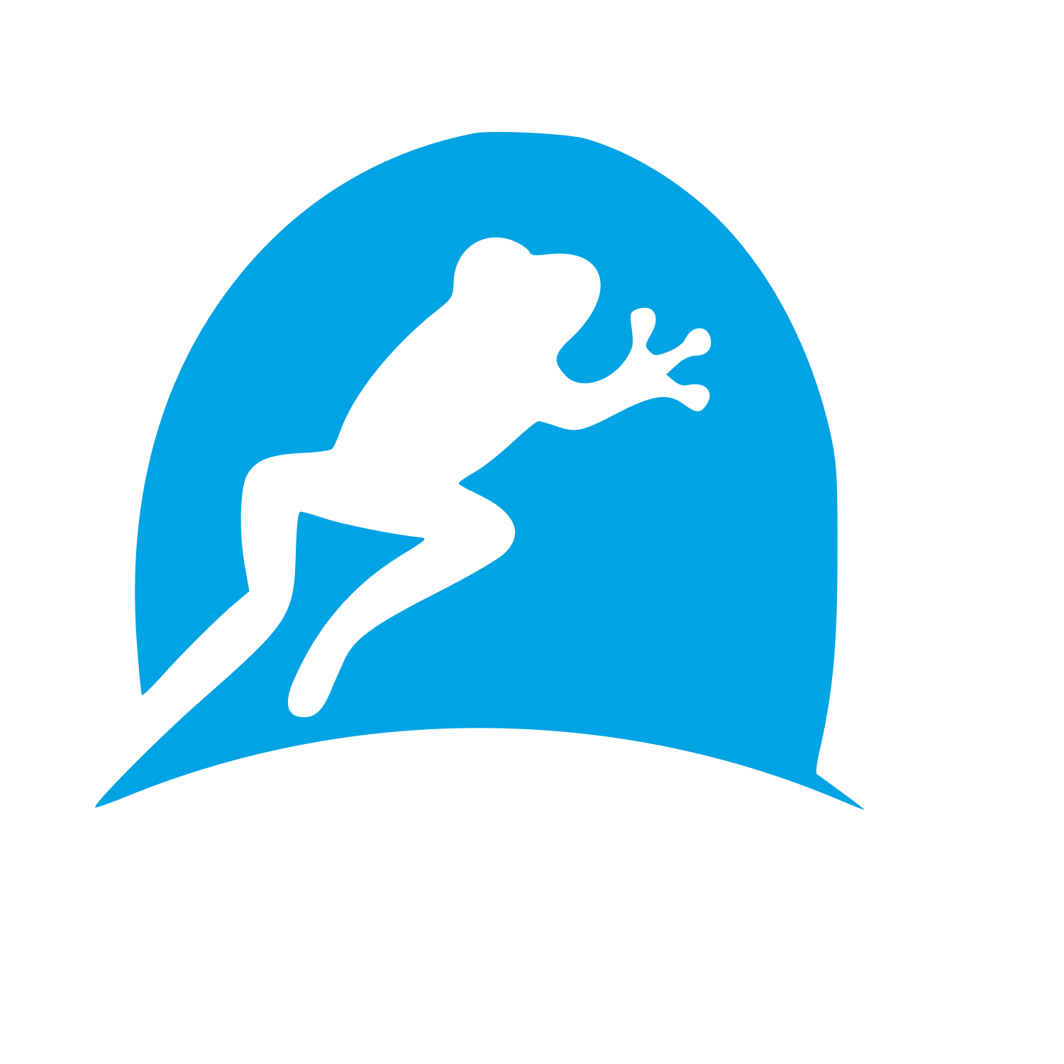 Frog Silhouette Dome Logo #00a3e4