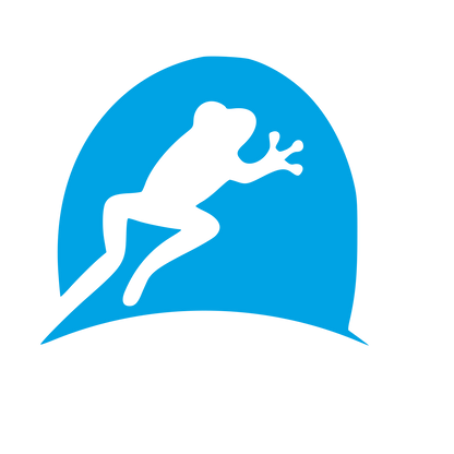 Frog Silhouette Dome Logo #00a3e4