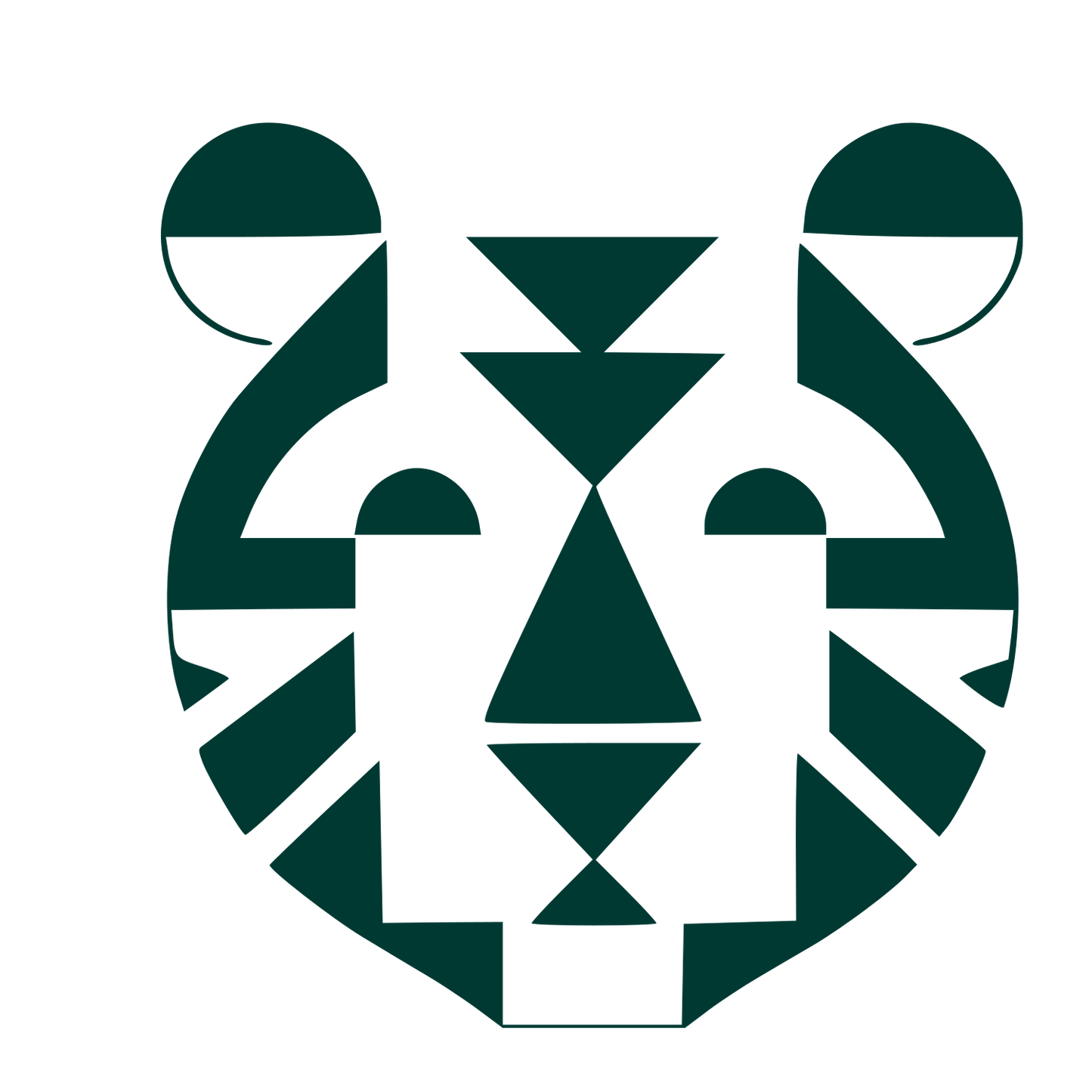 Bauhaus Tiger Face Logo #003932