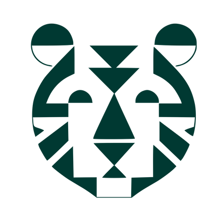 Bauhaus Tiger Face Logo #003932