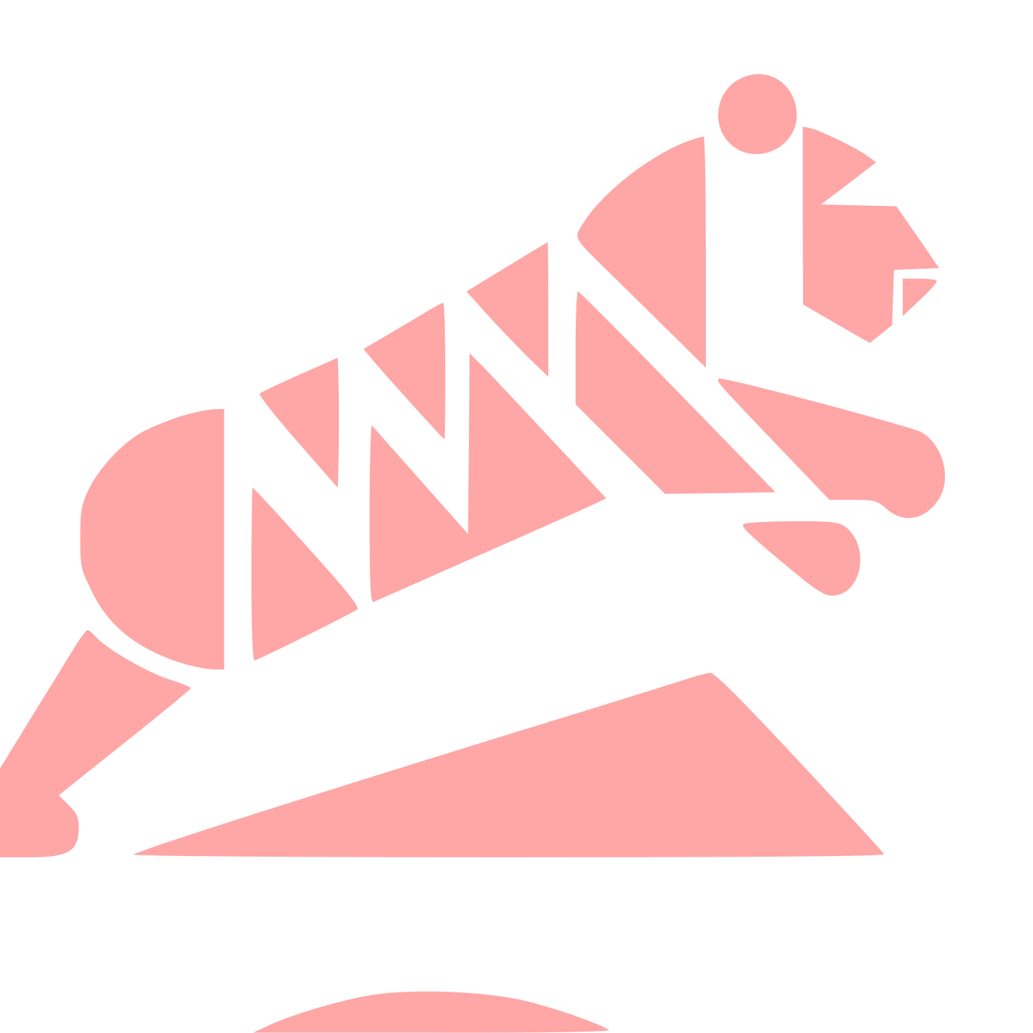 Bauhaus Tiger Leaping Logo #ffa6a6