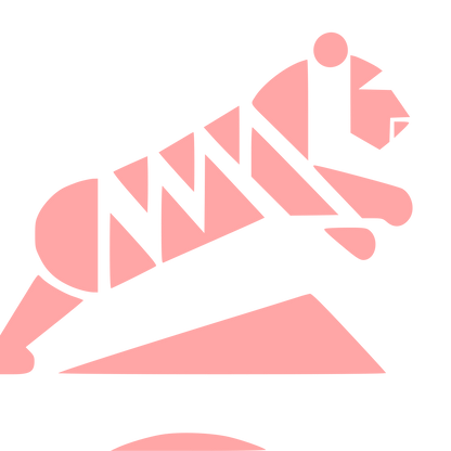 Bauhaus Tiger Leaping Logo #ffa6a6