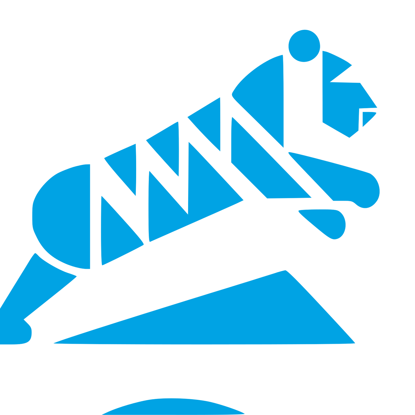 Bauhaus Tiger Leaping Logo #00a3e4