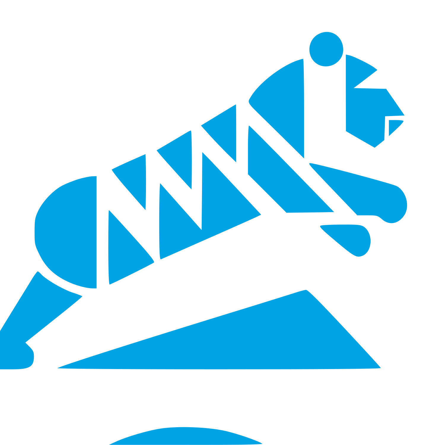 Bauhaus Tiger Leaping Logo #00a3e4