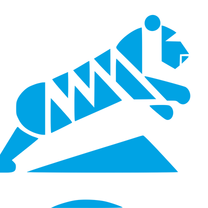 Bauhaus Tiger Leaping Logo #00a3e4
