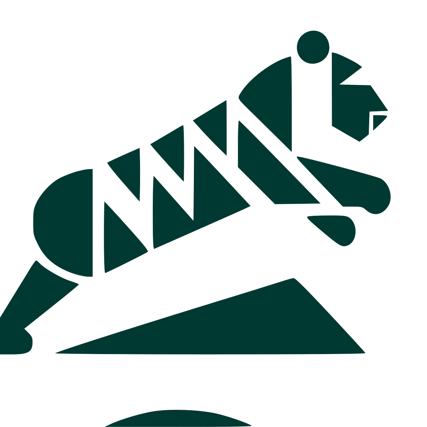 Bauhaus Tiger Leaping Logo #003932