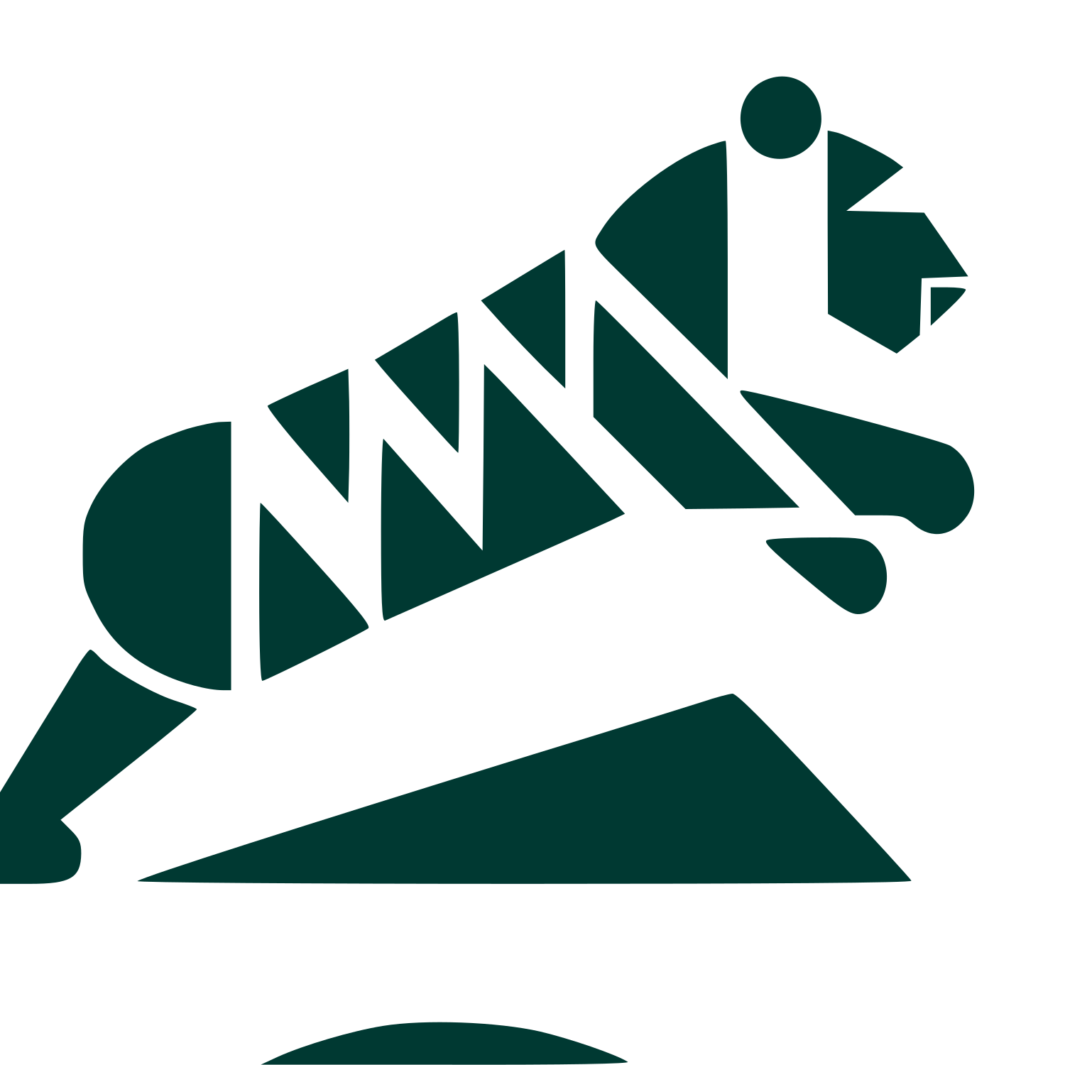 Bauhaus Tiger Leaping Logo #003932