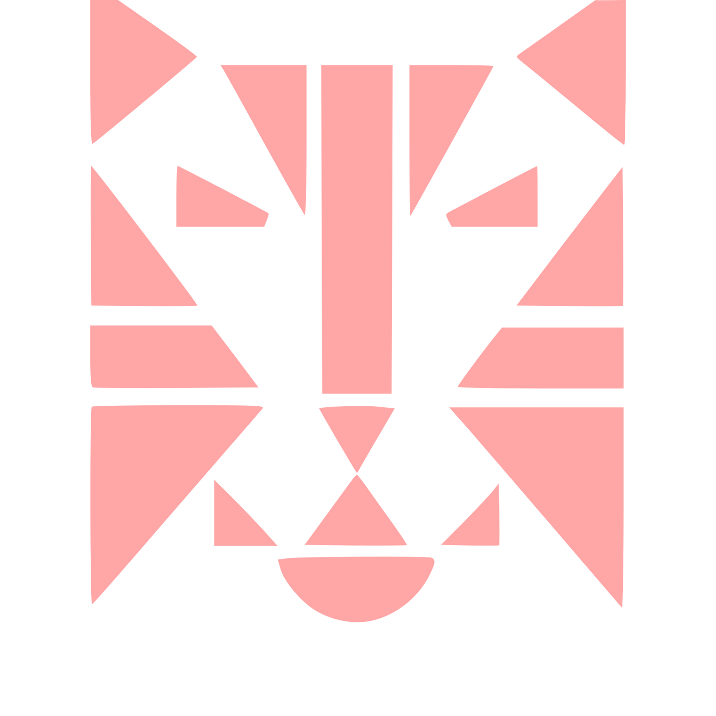 Bauhaus Tiger Face Logo #ffa6a6