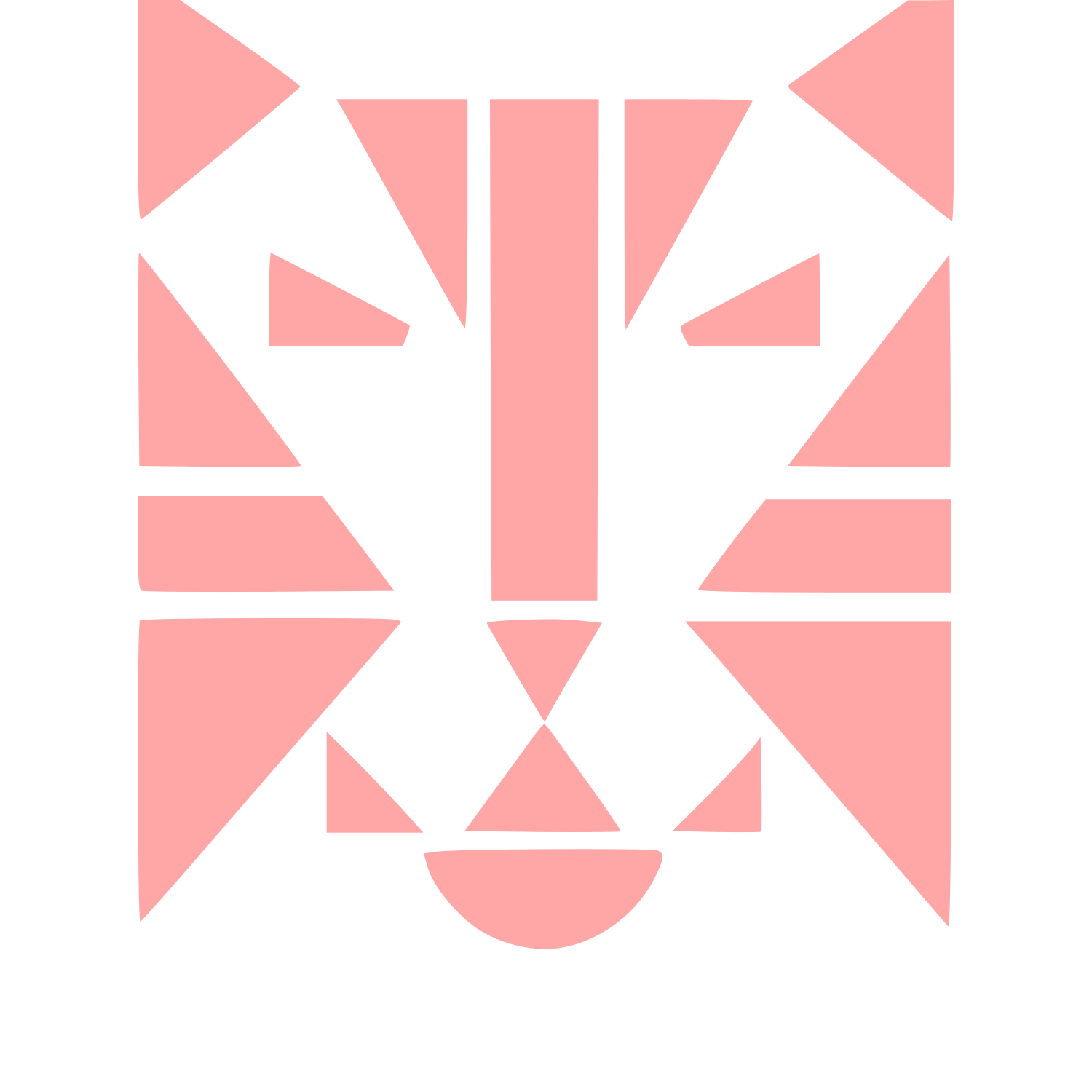 Bauhaus Tiger Face Logo #ffa6a6