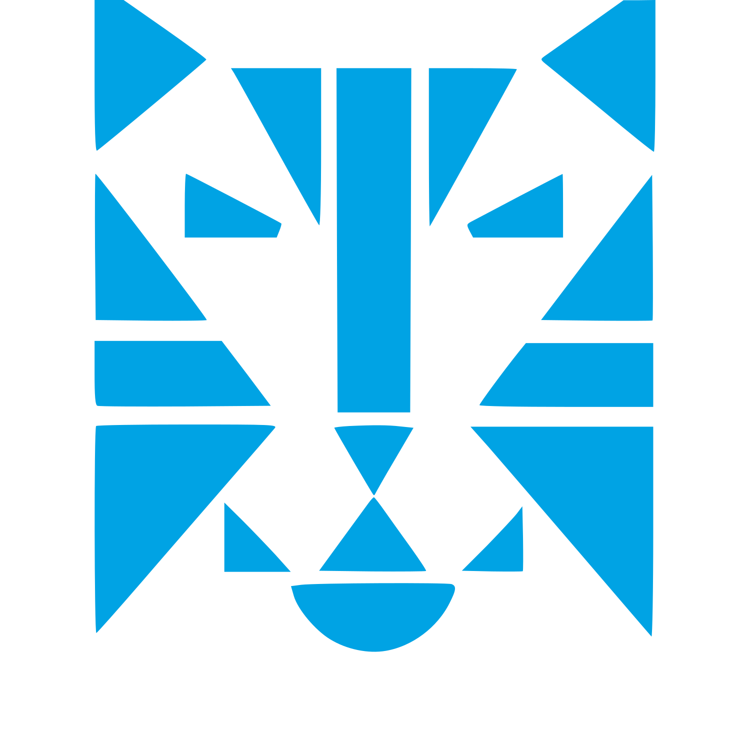 Bauhaus Tiger Face Logo #00a3e4