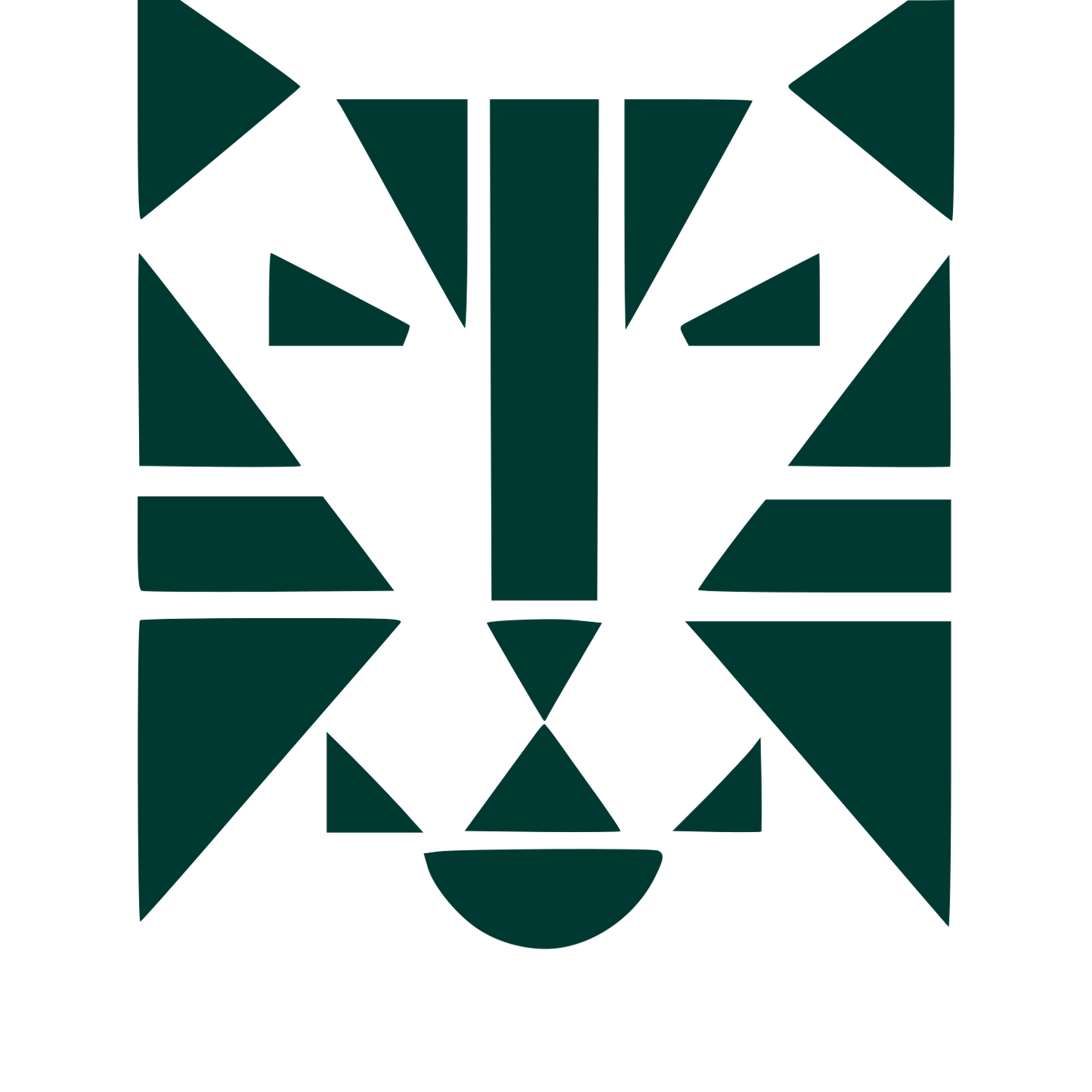 Bauhaus Tiger Face Logo #003932