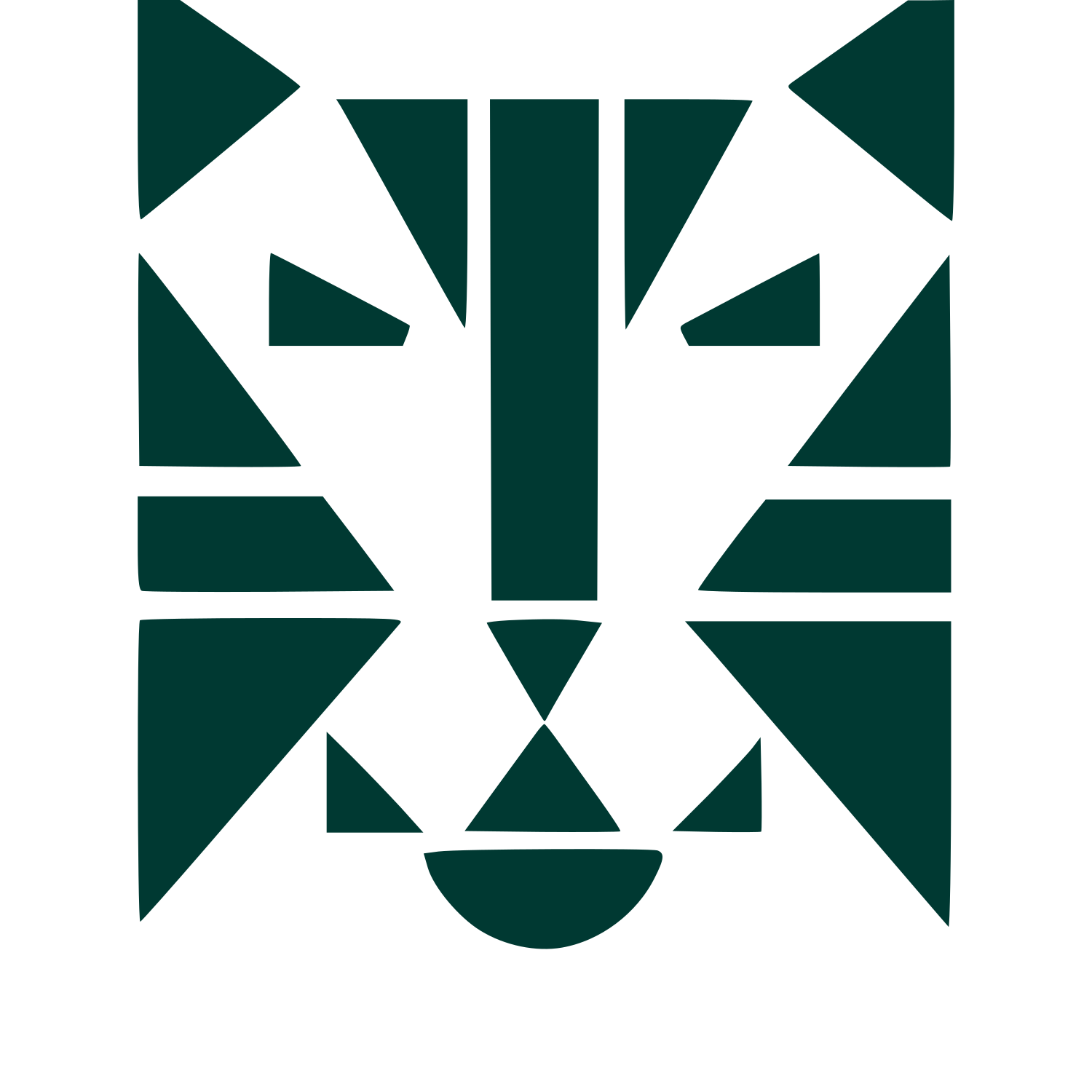 Bauhaus Tiger Face Logo #003932