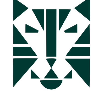 Bauhaus Tiger Face Logo #003932