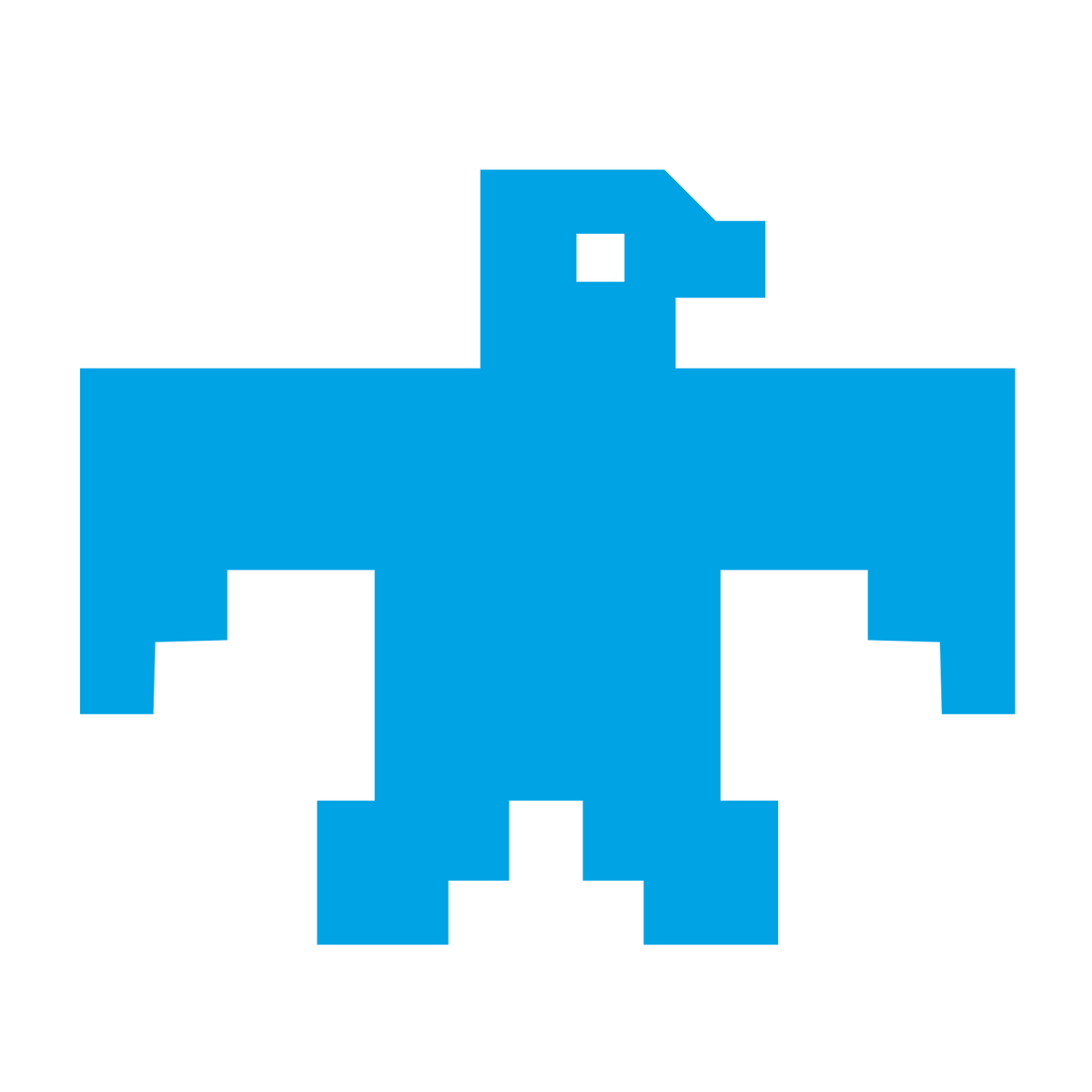 Pixel Thunderbird Logo #00a3e4