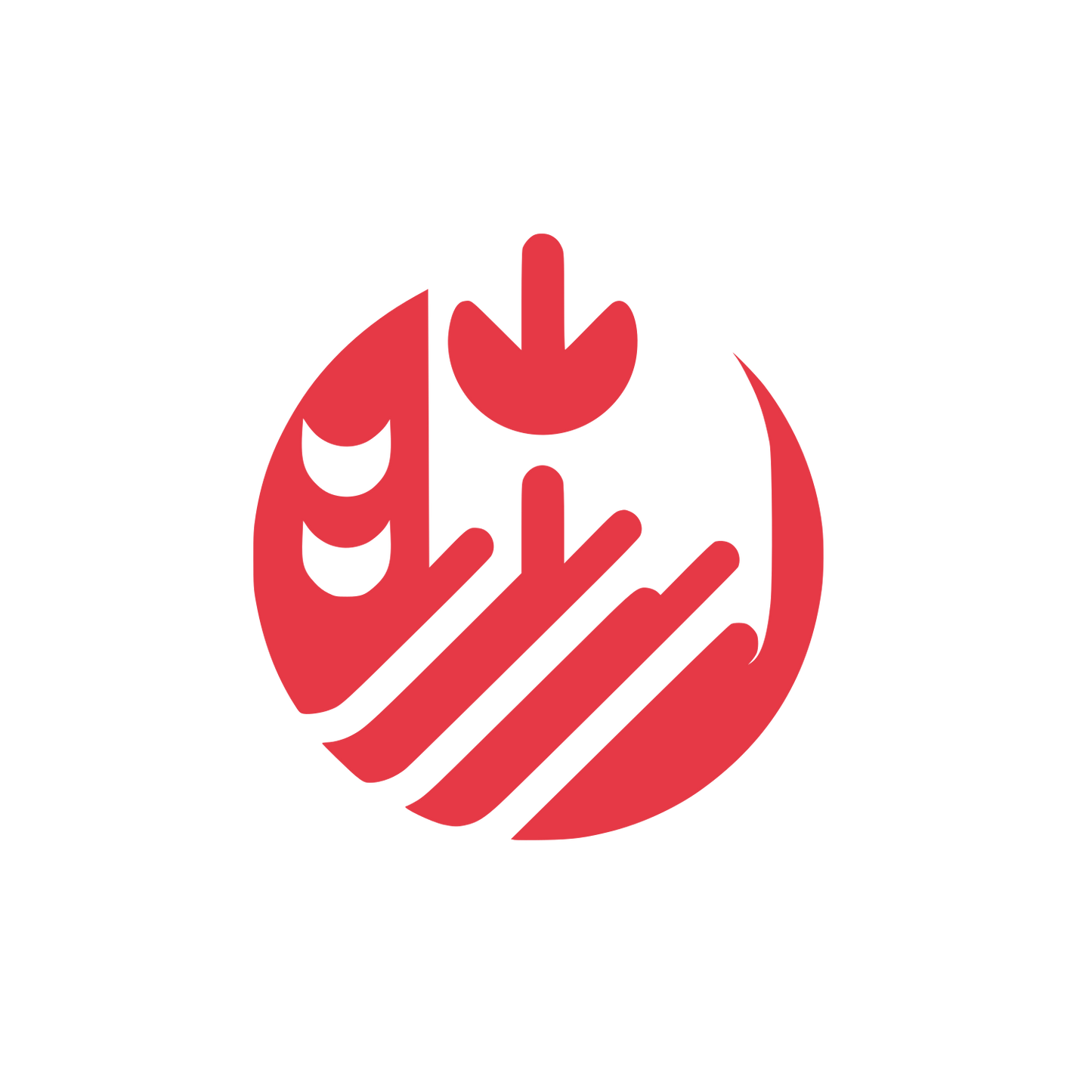 Hand World Logo #E63946