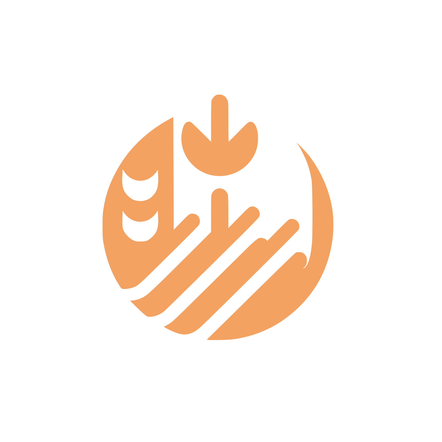 Hand World Logo #F4A261