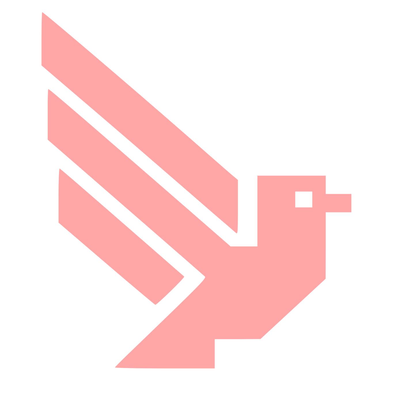 Brutalist Pixel Bird Logo #ffa6a6