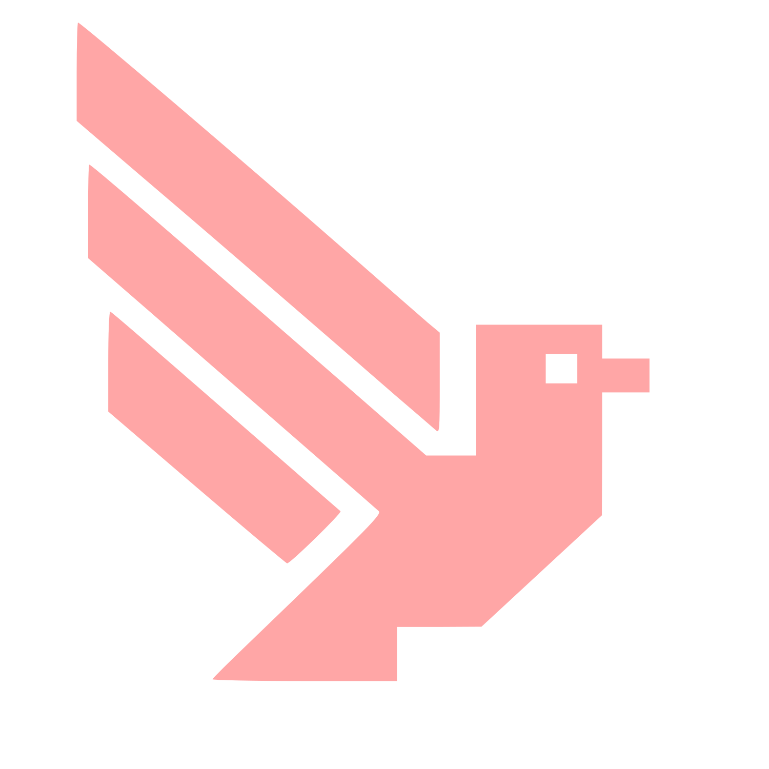 Brutalist Pixel Bird Logo #ffa6a6