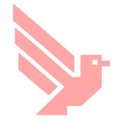 Brutalist Pixel Bird Logo #ffa6a6