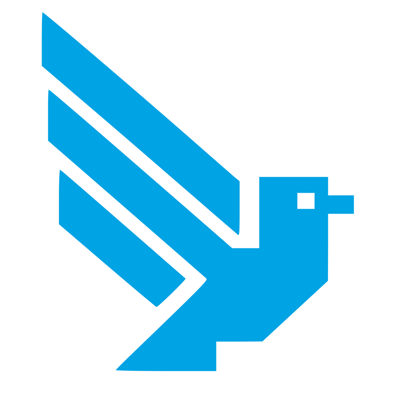Brutalist Pixel Bird Logo #00a3e4