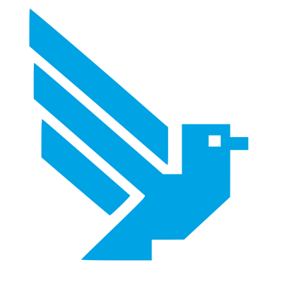 Brutalist Pixel Bird Logo #00a3e4