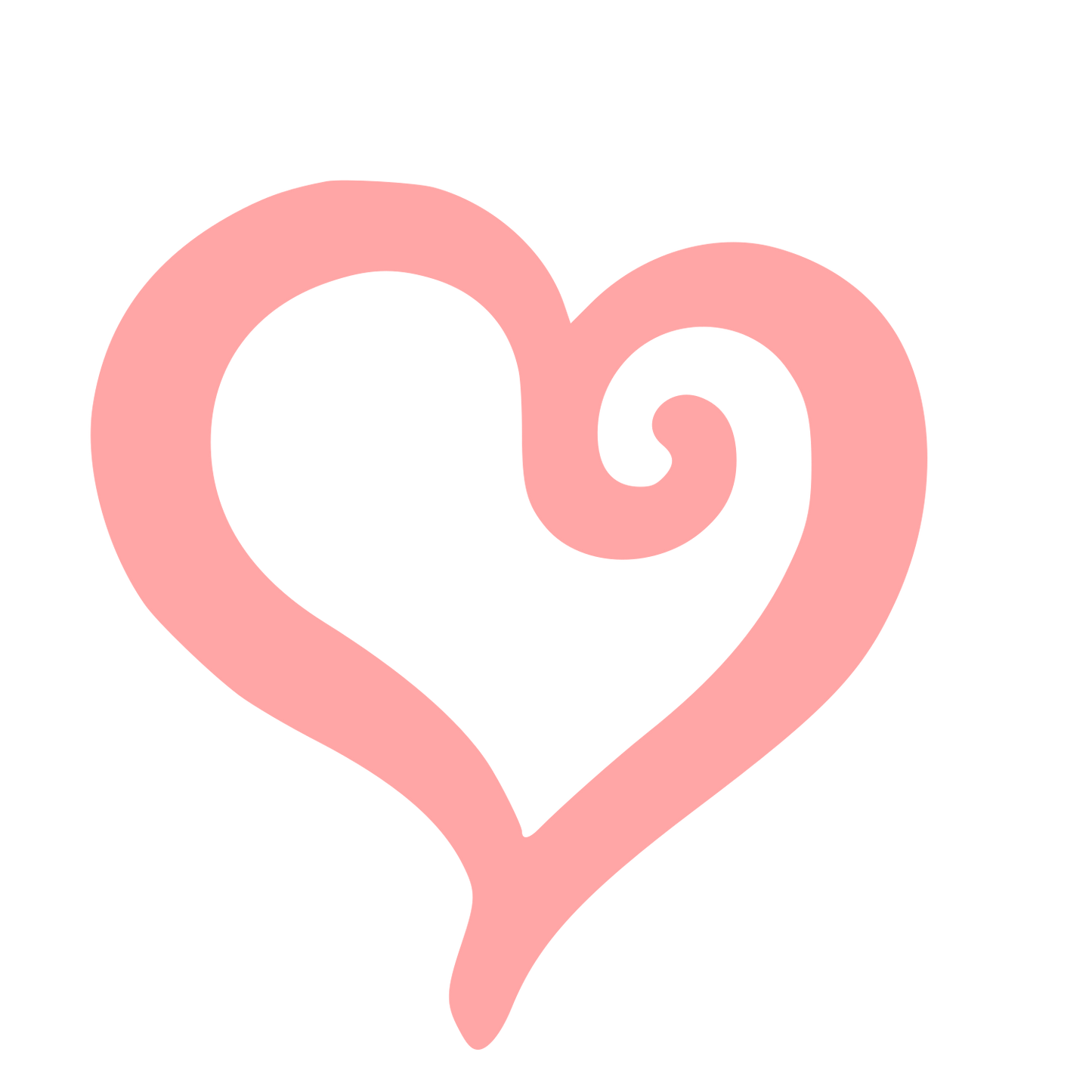 Hand-Drawn Heart Swirl Logo #ffa6a6