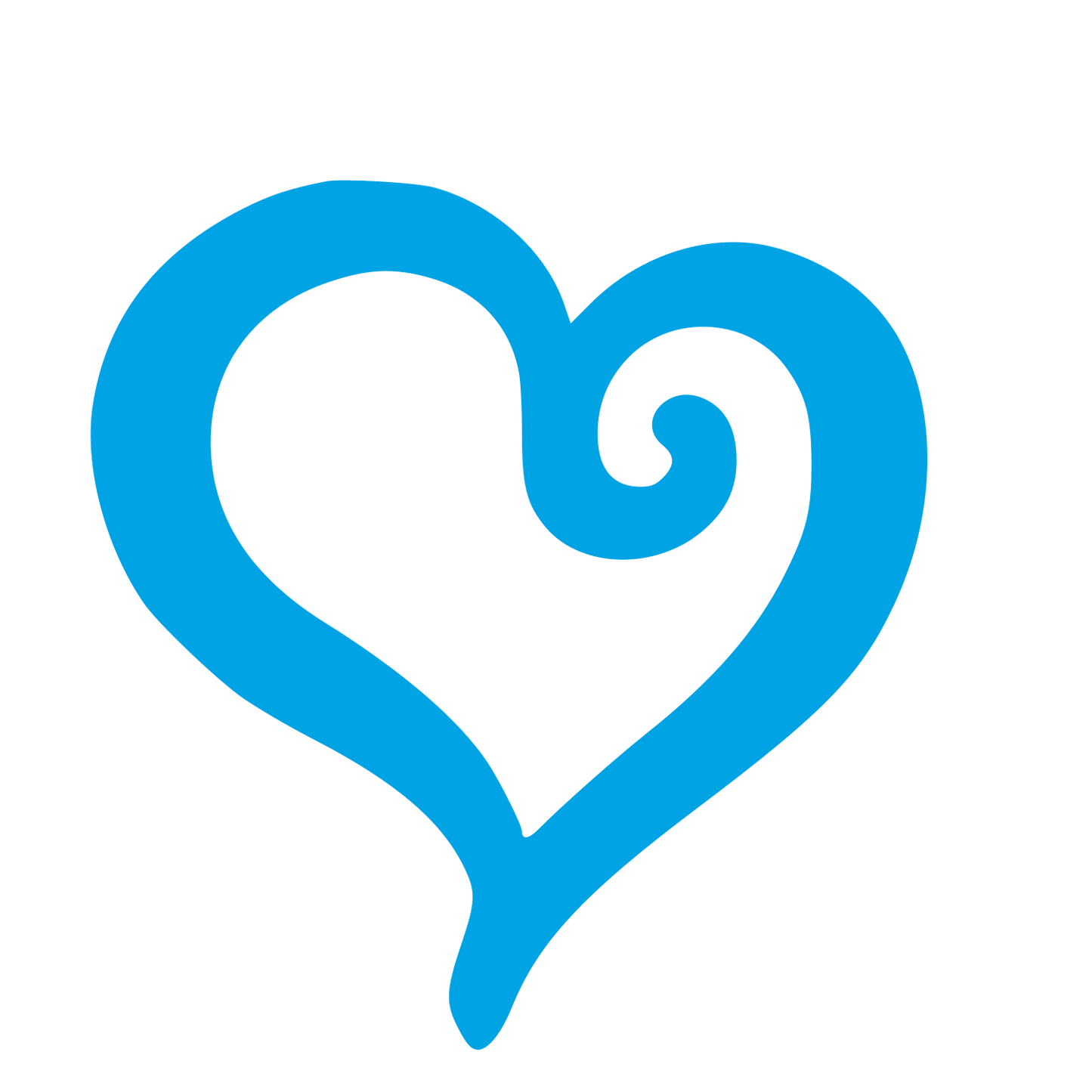 Hand-Drawn Heart Swirl Logo #00a3e4