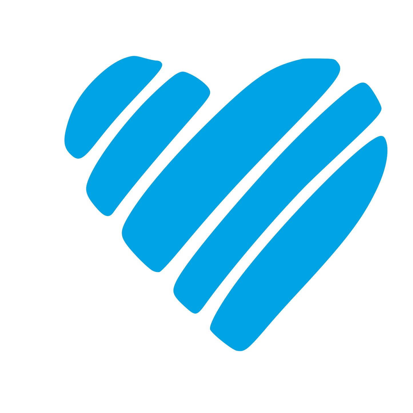 Hand-Drawn Striped Heart Logo #00a3e4