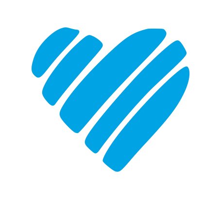 Hand-Drawn Striped Heart Logo #00a3e4
