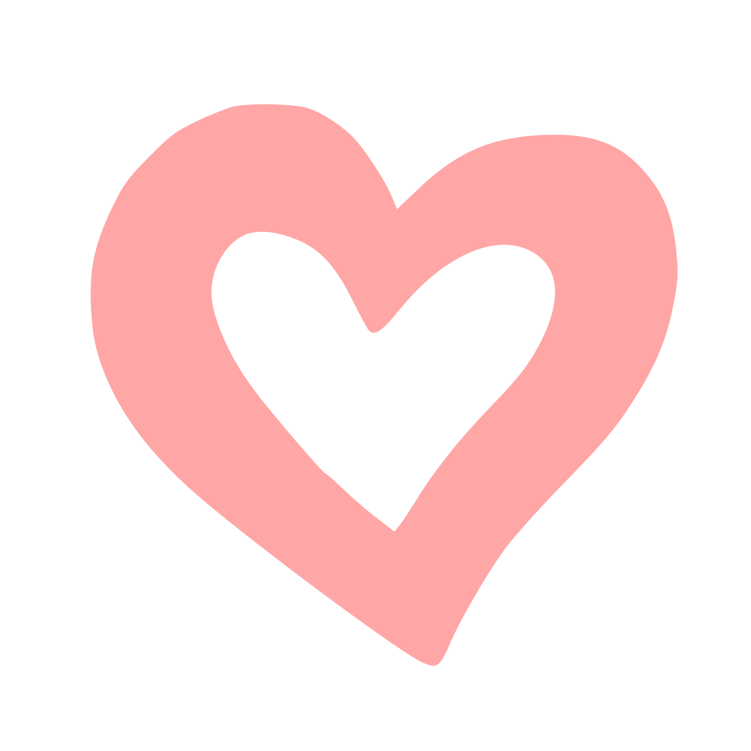 Hand-Drawn Heart Outline Logo #ffa6a6