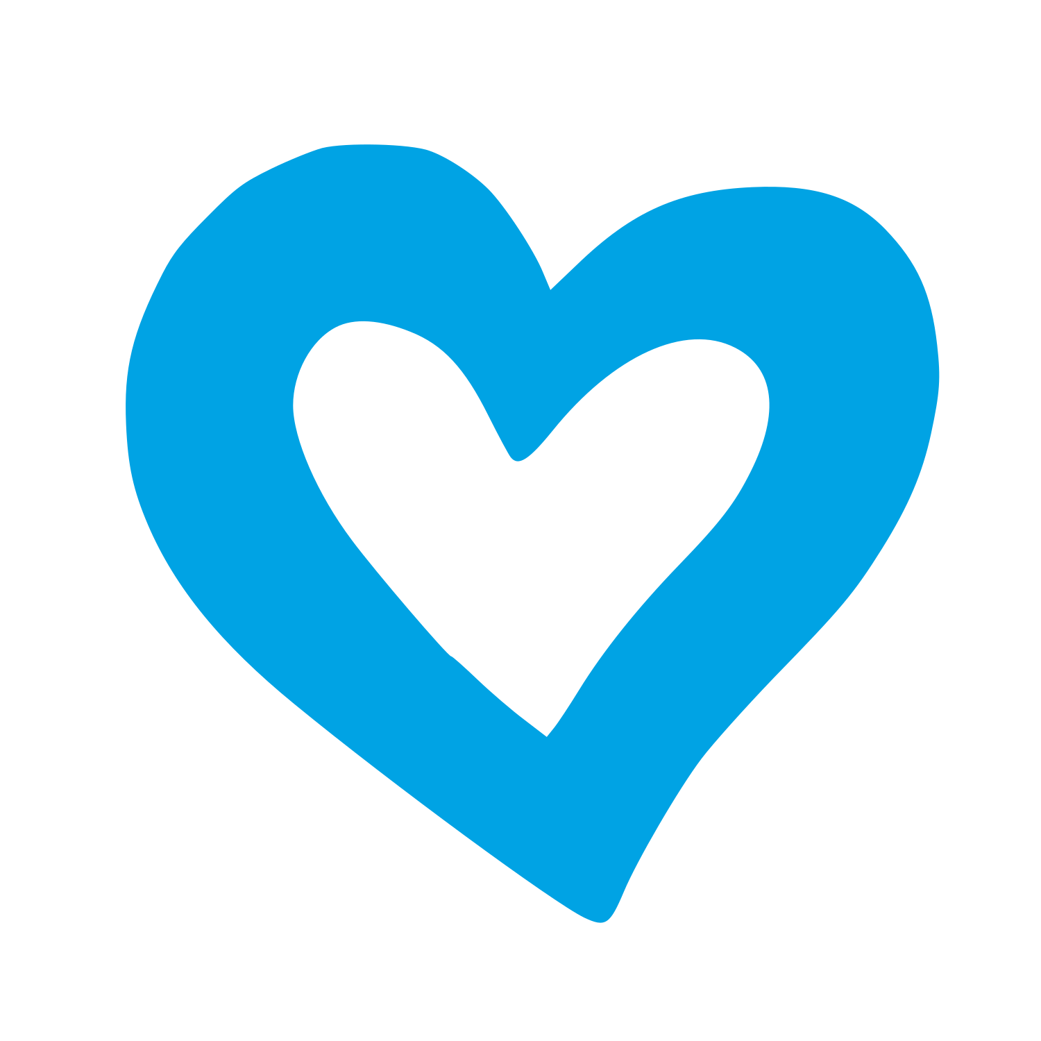 Hand-Drawn Heart Outline Logo #00a3e4