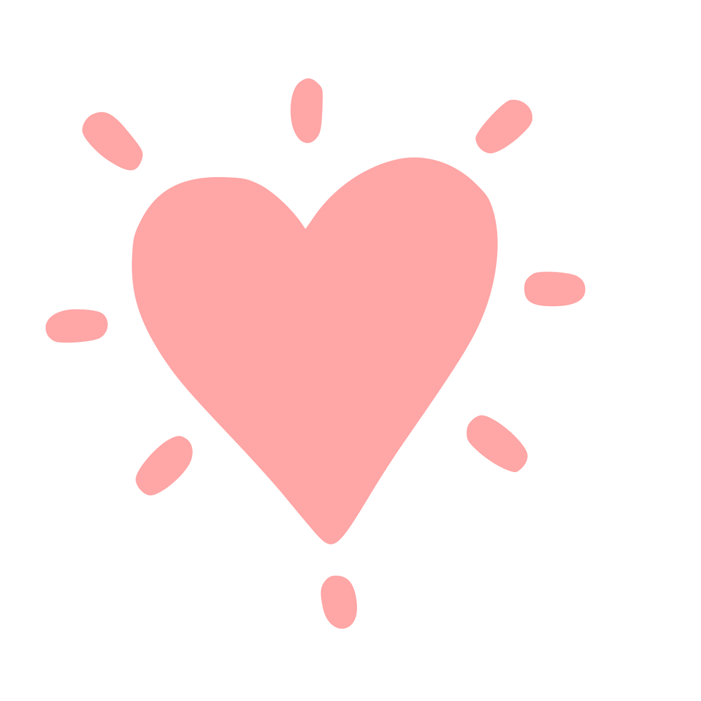 Hand-Drawn Glowing Heart Logo #ffa6a6