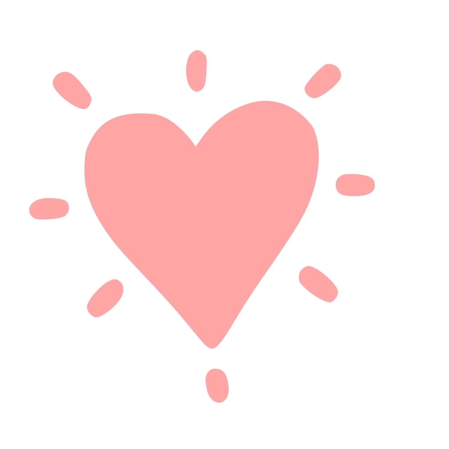 Hand-Drawn Glowing Heart Logo #ffa6a6