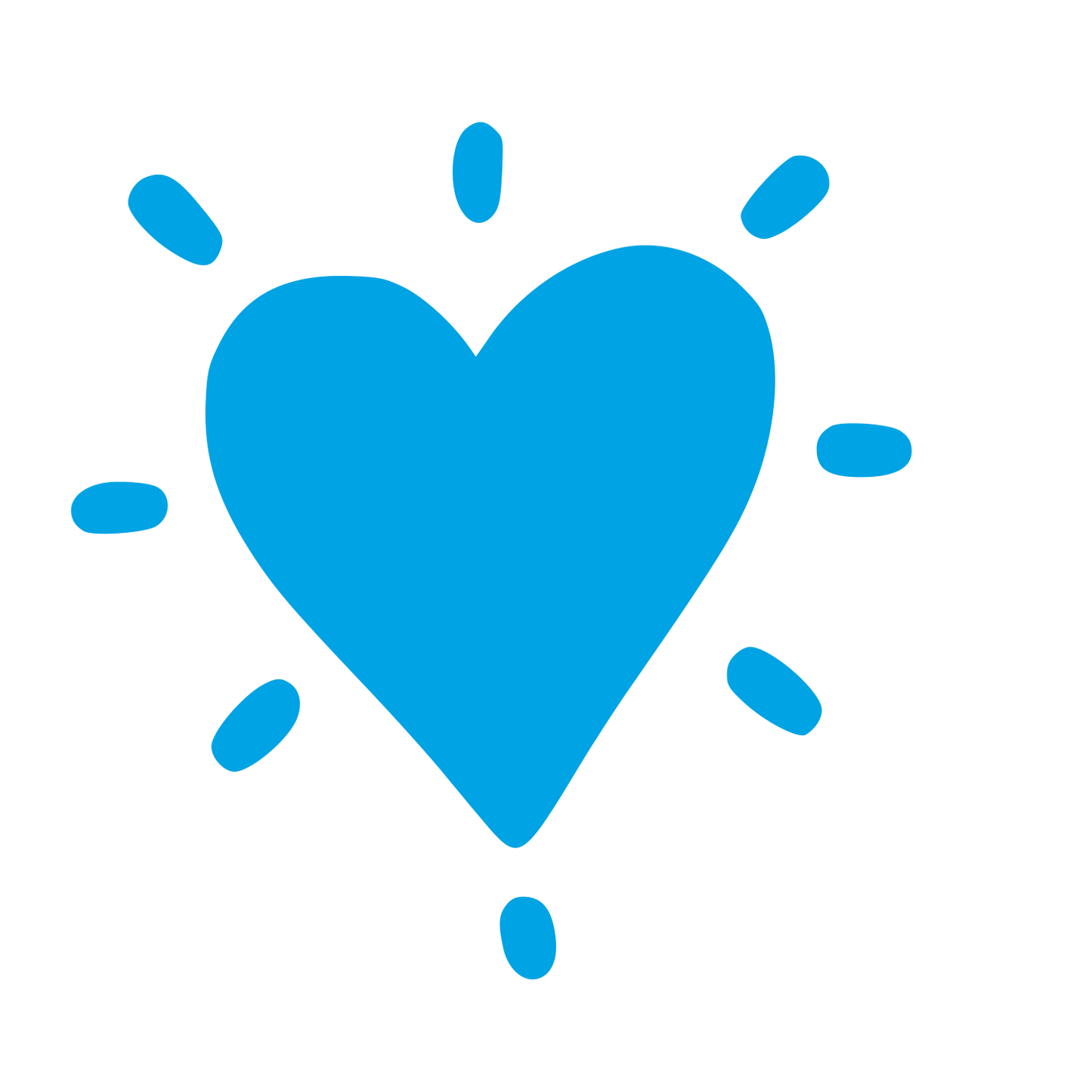 Hand-Drawn Glowing Heart Logo #00a3e4