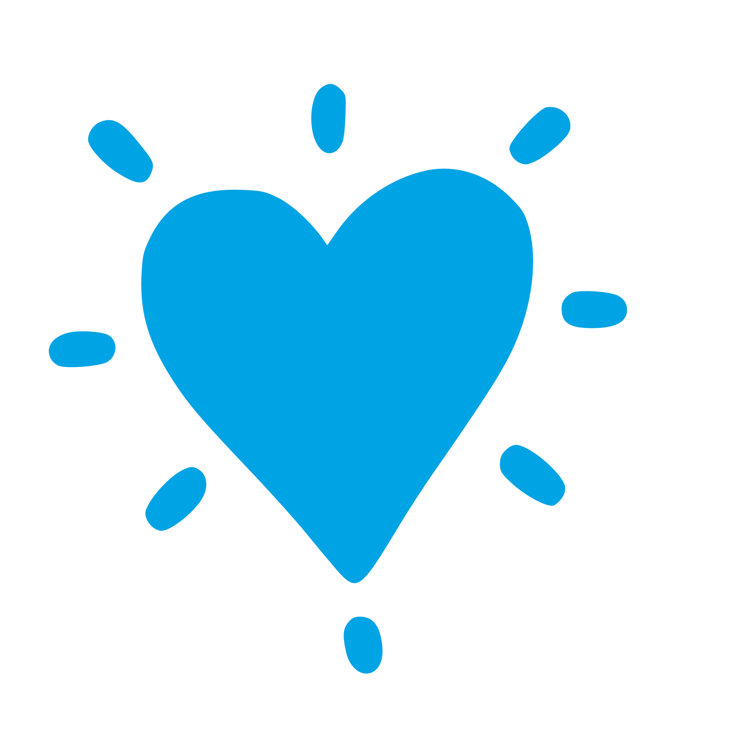 Hand-Drawn Glowing Heart Logo #00a3e4