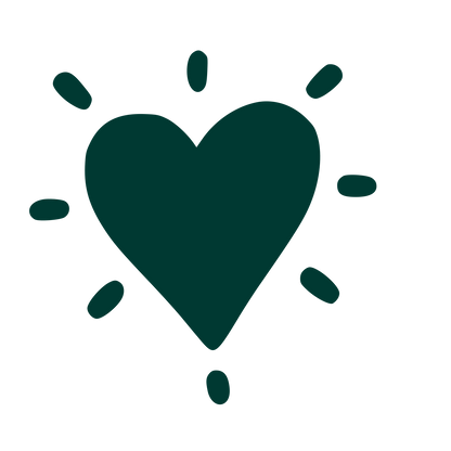 Hand-Drawn Glowing Heart Logo #003932