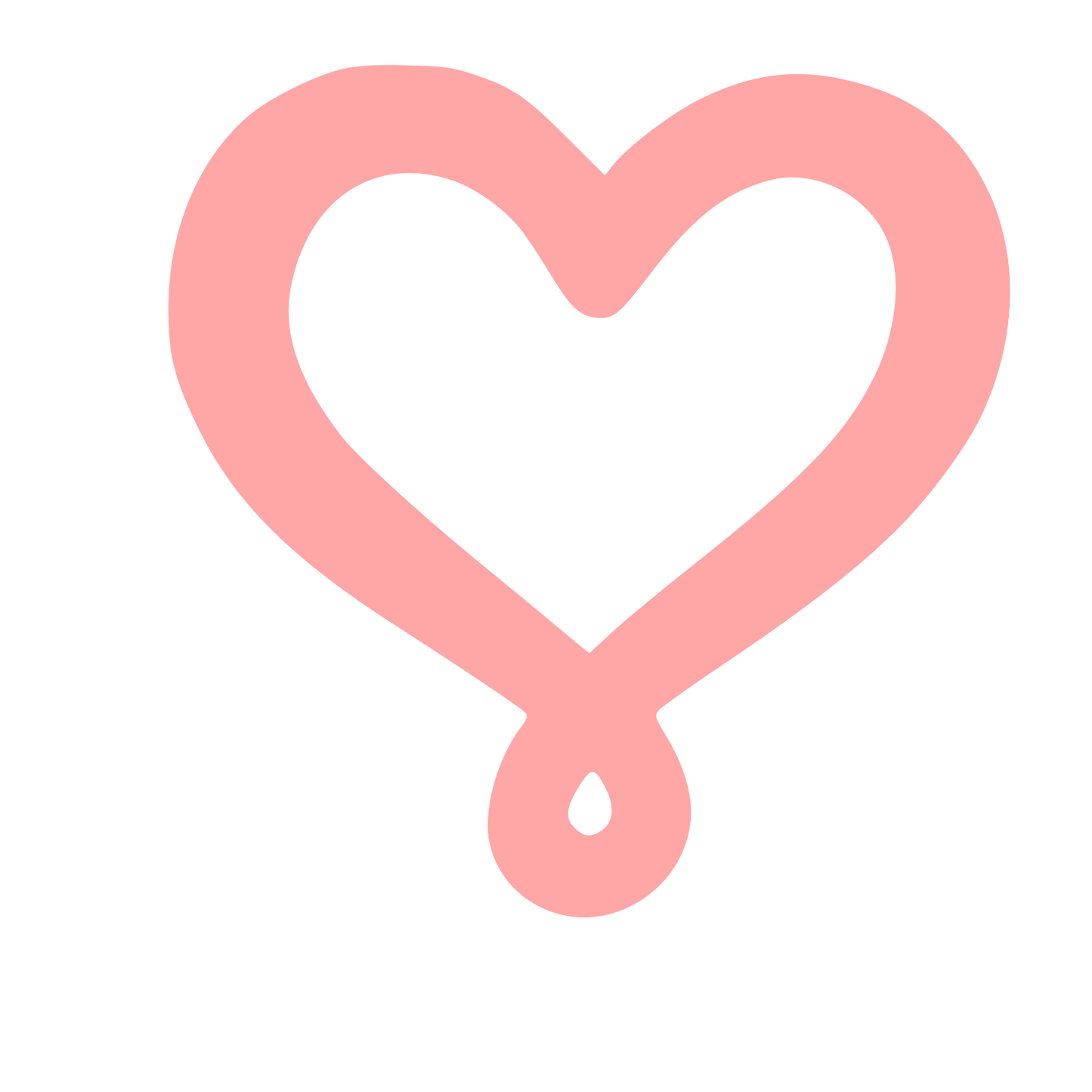 Heart Drop Outline Logo #ffa6a6