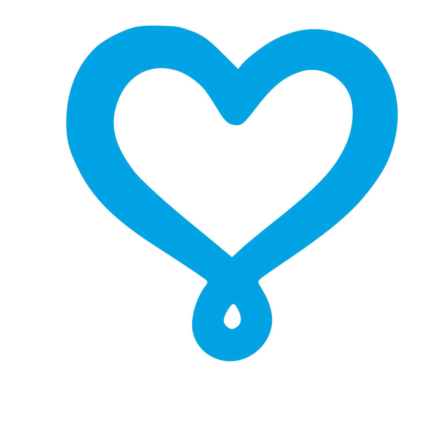 Heart Drop Outline Logo #00a3e4