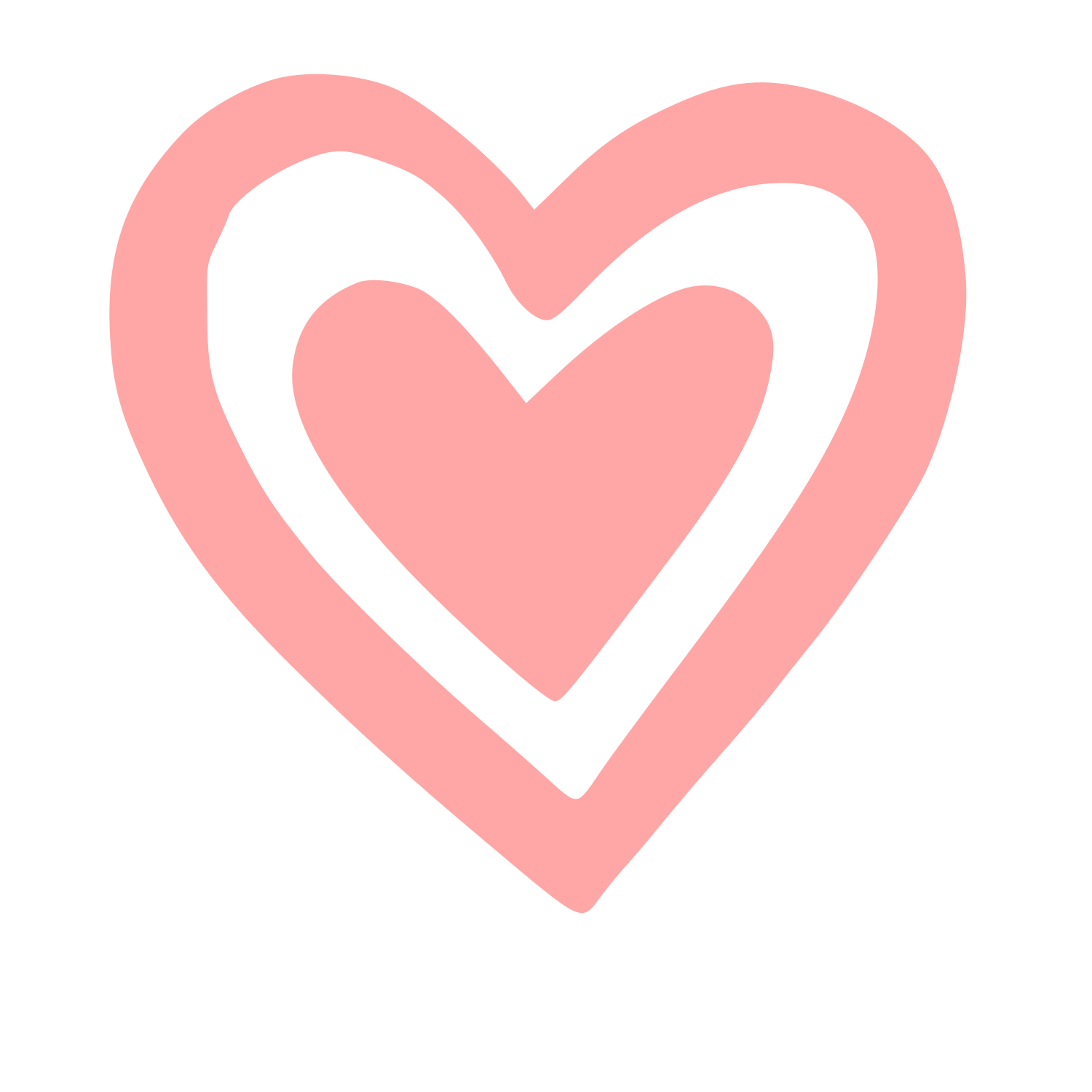Hand-Drawn Double Heart Logo #ffa6a6