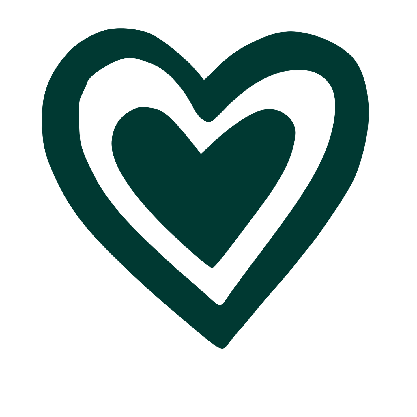 Hand-Drawn Double Heart Logo #003932