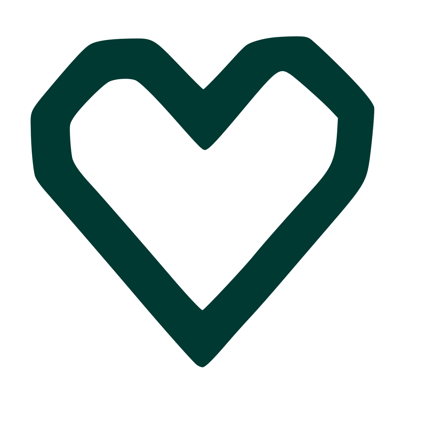 Hand-Drawn Heart Outline Logo #003932