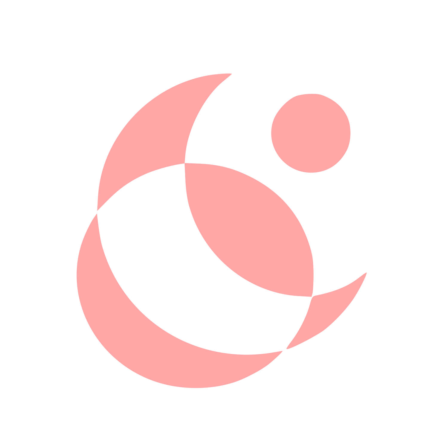 Crescent Moon Circle Logo #ffa6a6